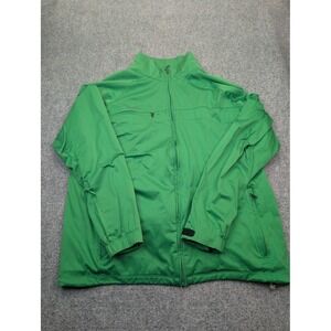 Slazenger Jacket‎ Mens XL Green Softshell Golf Windbreaker Zip Pockets Lined